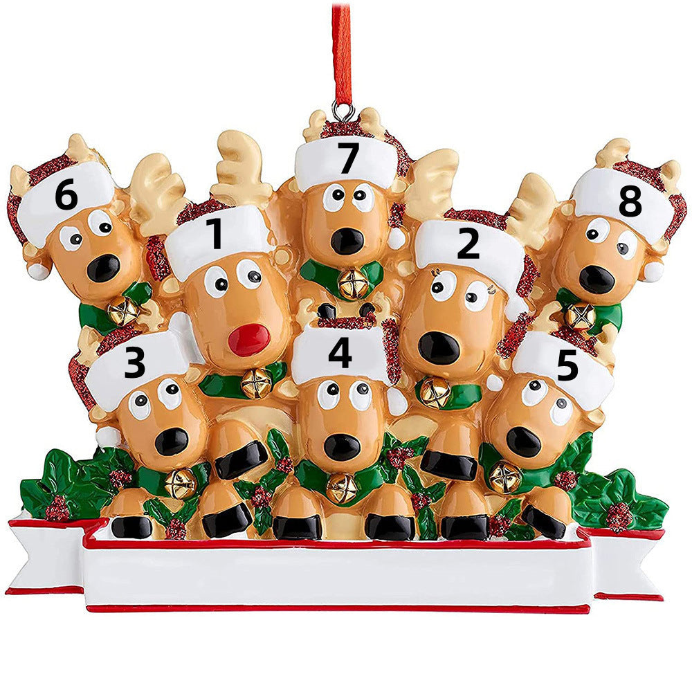 Christmas Gift Custom Cartoon Reindeer Family Christmas Ornament