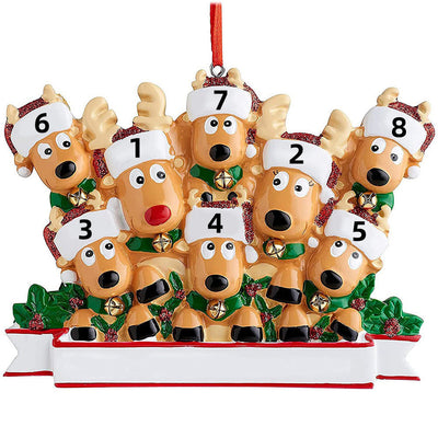 Christmas Gift Custom Cartoon Reindeer Family Christmas Ornament