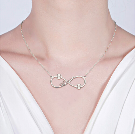 Mother's Day Gift Customized Infinity Baseball Name Necklace