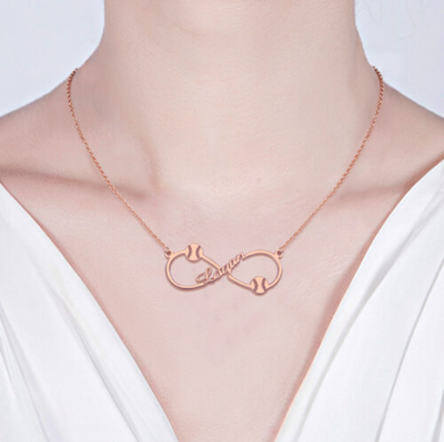 Mother's Day Gift Customized Infinity Baseball Name Necklace