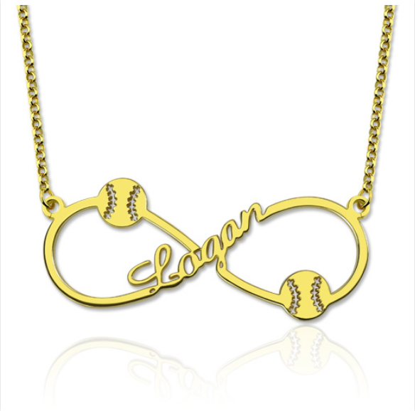 Mother's Day Gift Customized Infinity Baseball Name Necklace