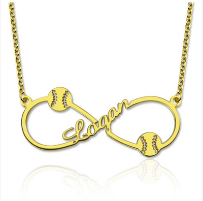 Mother's Day Gift Customized Infinity Baseball Name Necklace