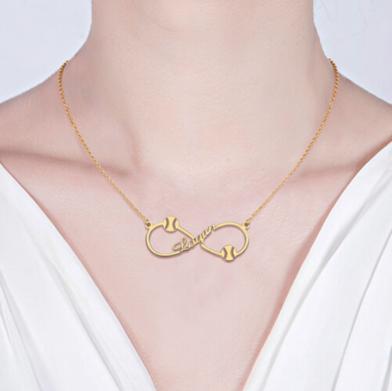 Mother's Day Gift Customized Infinity Baseball Name Necklace