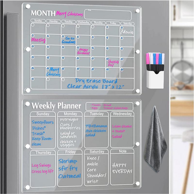 📆Magnetic Schedule Planner For Fridge | Permanently reusable