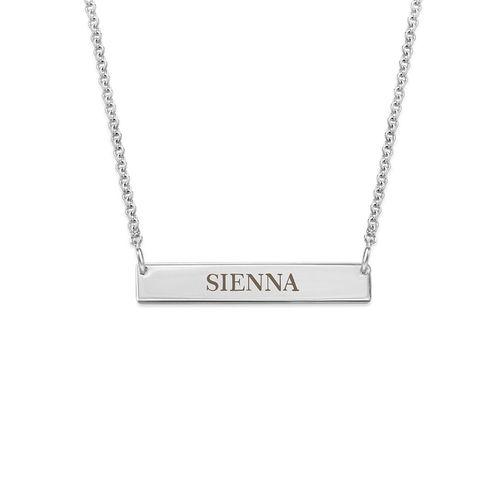 Mother's Day Gift Tiny Engraved Bar Necklace in 18k Gold Plating