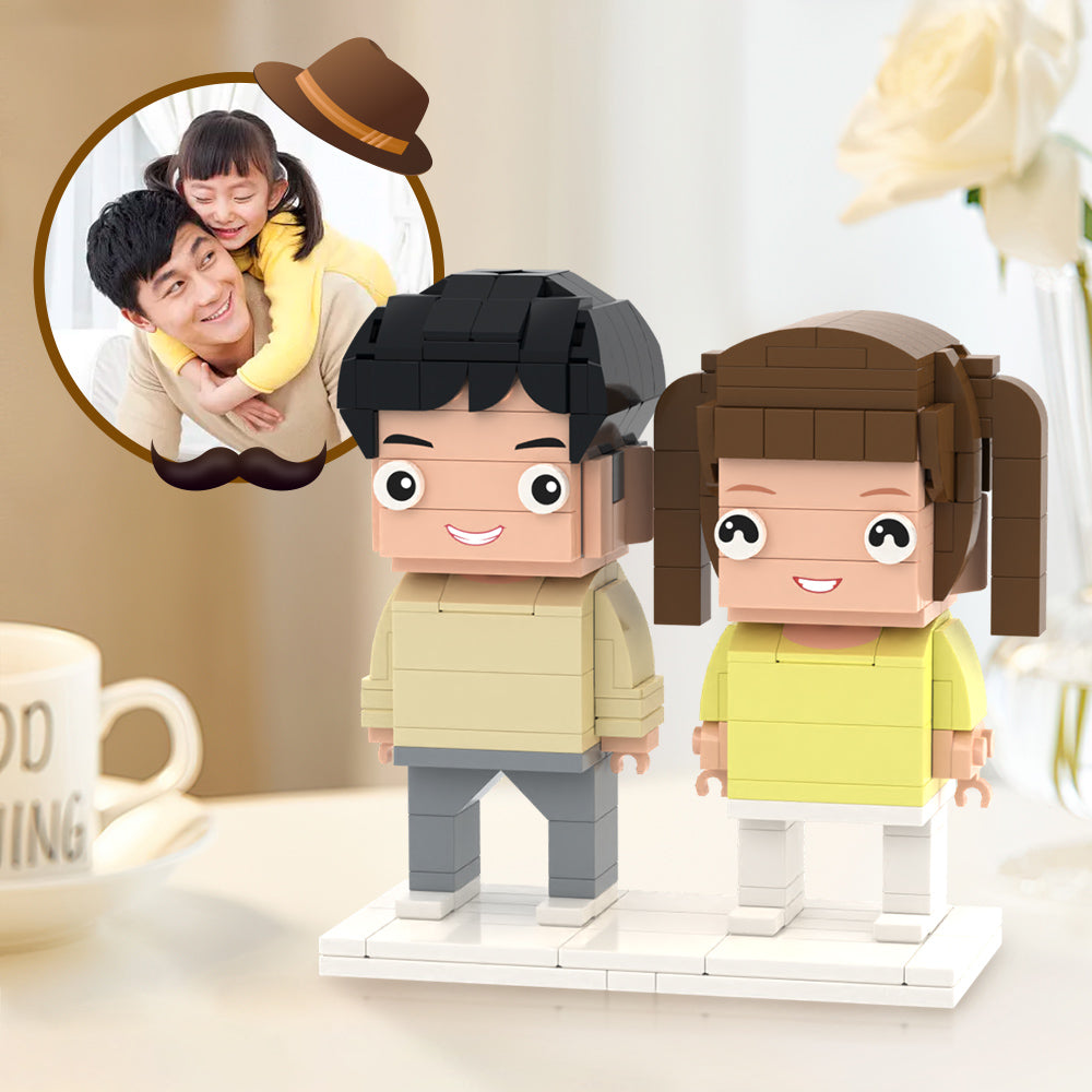 Father's Day Gifts Full Custom 2 People Brick Figures Custom Brick Figures Small Particle Block Toy