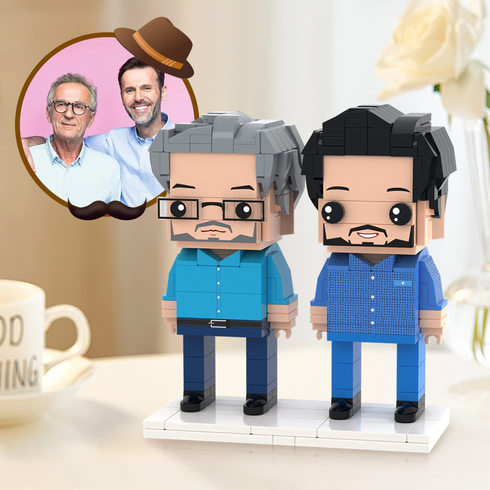Surprise Gifts for Dad Full Custom 2 People Brick Figures Custom Brick Figures Small Particle Block Toy