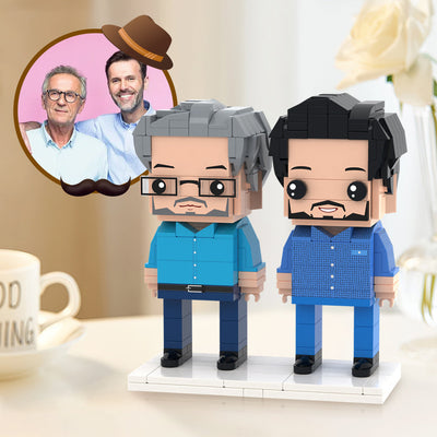 Surprise Gifts for Dad Full Custom 2 People Brick Figures Custom Brick Figures Small Particle Block Toy