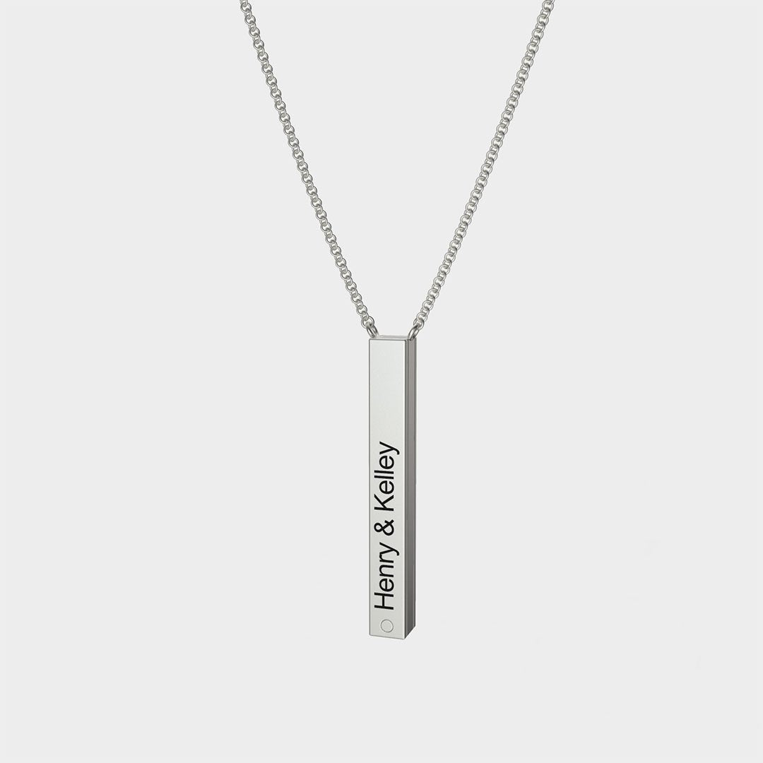 Mother's Day Gift Customizable Letter V Bar Necklace Two Ways To Wear