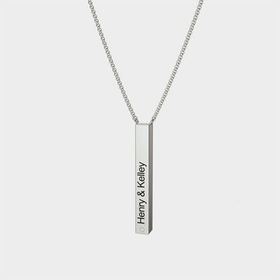 Mother's Day Gift Customizable Letter V Bar Necklace Two Ways To Wear