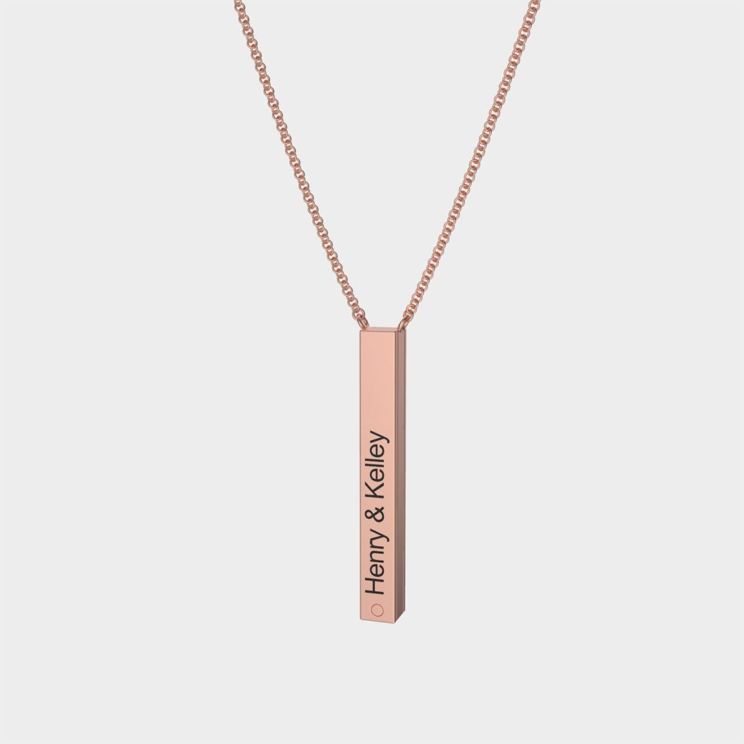 Mother's Day Gift Customizable Letter V Bar Necklace Two Ways To Wear