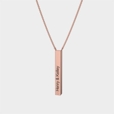 Mother's Day Gift Customizable Letter V Bar Necklace Two Ways To Wear