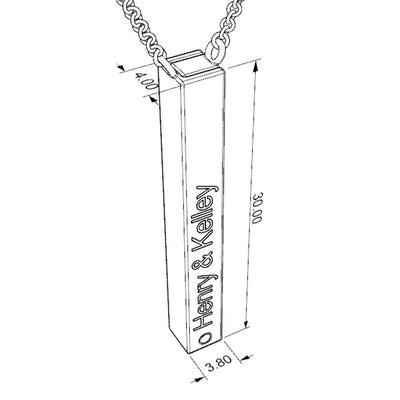 Mother's Day Gift Customizable Letter V Bar Necklace Two Ways To Wear