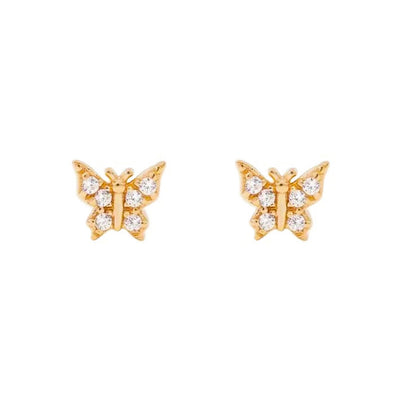 Small Butterfly Gem Earrings For Women