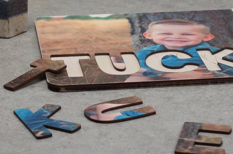 Personalized Wooden Name Puzzle with Photo
