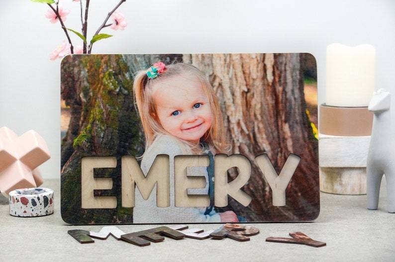 Personalized Wooden Name Puzzle with Photo
