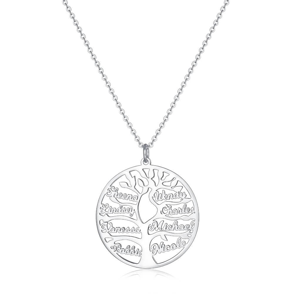 Mother's Day Gift Personalized 1-12 Names Family Tree Necklace