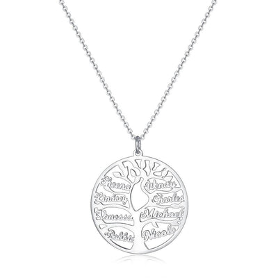 Mother's Day Gift Personalized 1-12 Names Family Tree Necklace