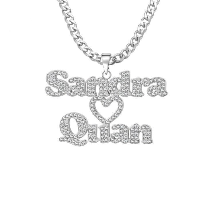 Mother's Day Gift Sparkling Couple Name Necklace