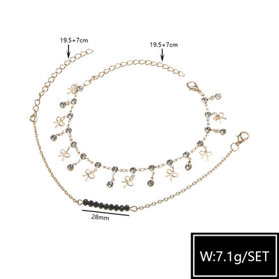 Mother's Day Gift Boho Bow Knot Charm Anklet Summer Beach Anklet Bracelet for Women Girls