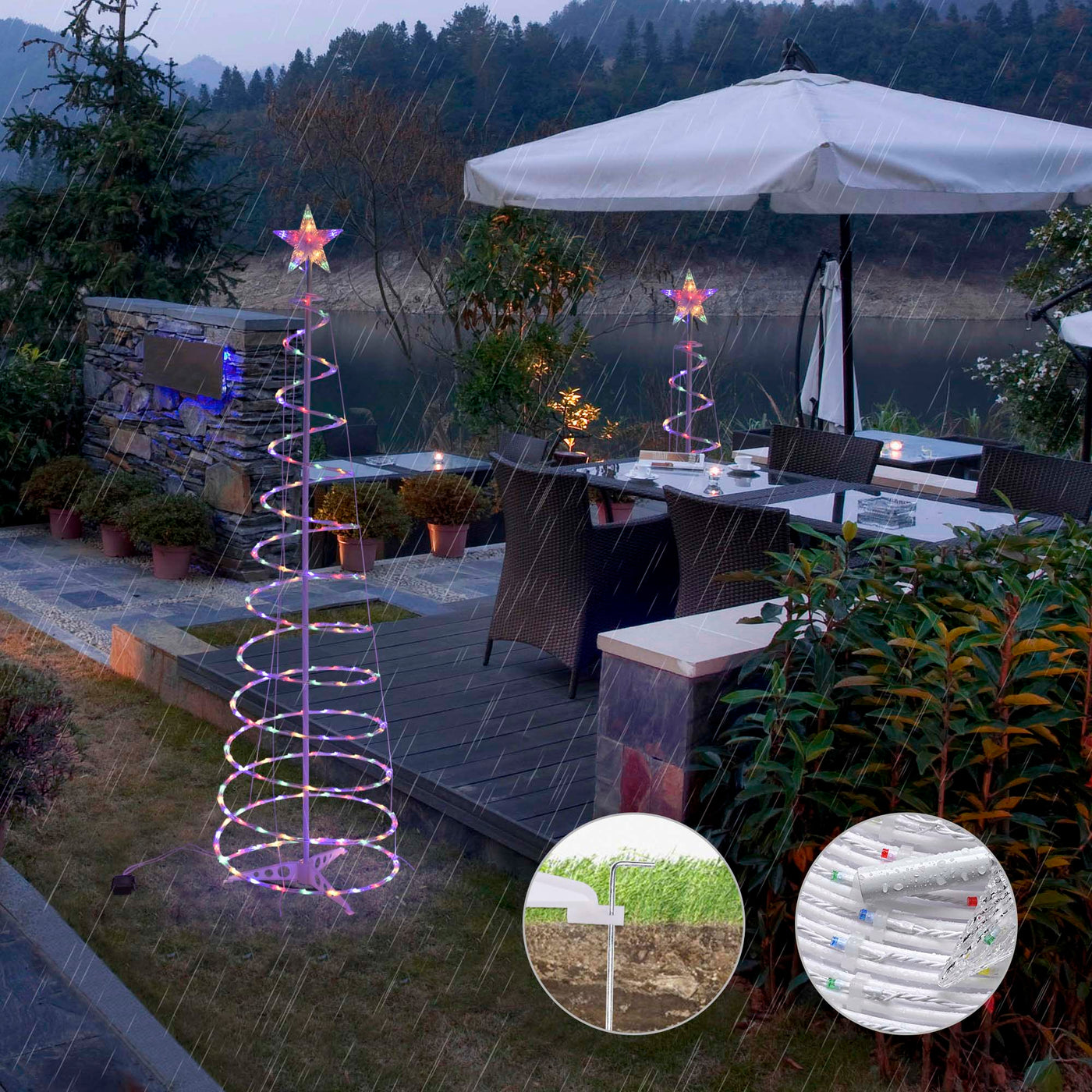 2022 New Style LED Spiral Christmas Tree Light Christmas Spiral Tree Indoor And Outdoor Decoration Lights