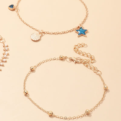 Bohemia Shell Charm Anklet Beaded Foot Chain for Women Girls