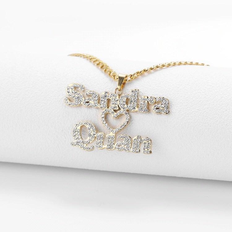 Mother's Day Gift Sparkling Couple Name Necklace