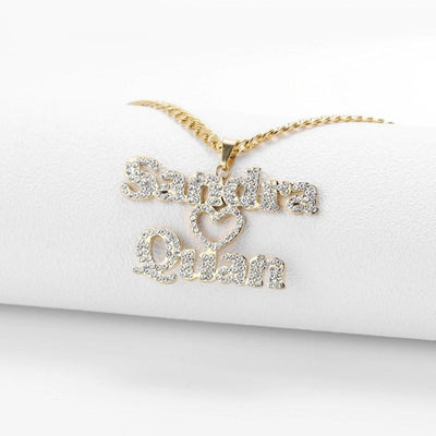 Mother's Day Gift Sparkling Couple Name Necklace