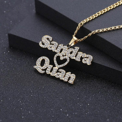 Mother's Day Gift Sparkling Couple Name Necklace