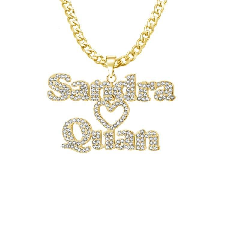 Mother's Day Gift Sparkling Couple Name Necklace
