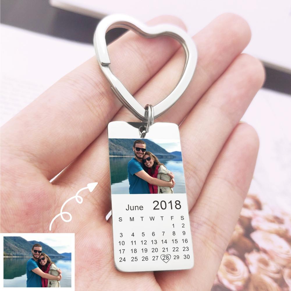 Mother's Day Gift personalized colour photo calendar keychain love date gift