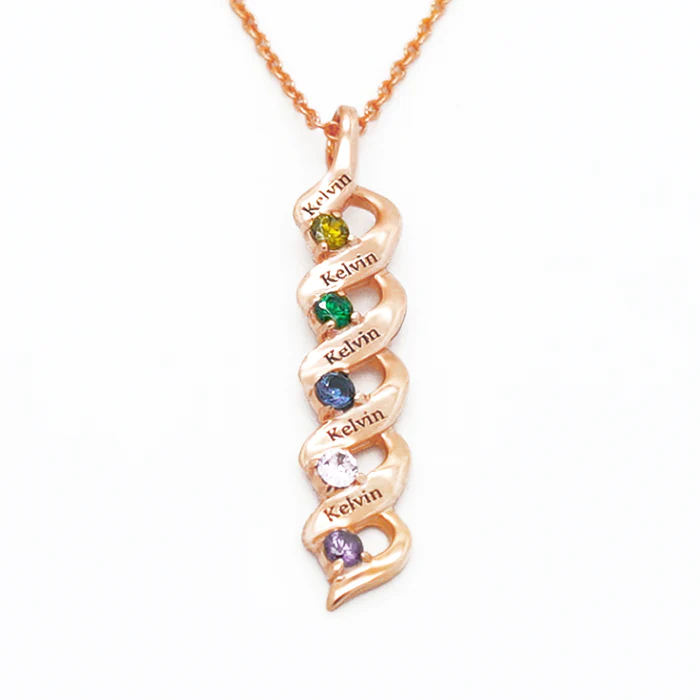 Mother's Day Gift Personalized Mother Necklace Cascading Pendant with Birthstones