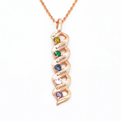 Mother's Day Gift Personalized Mother Necklace Cascading Pendant with Birthstones