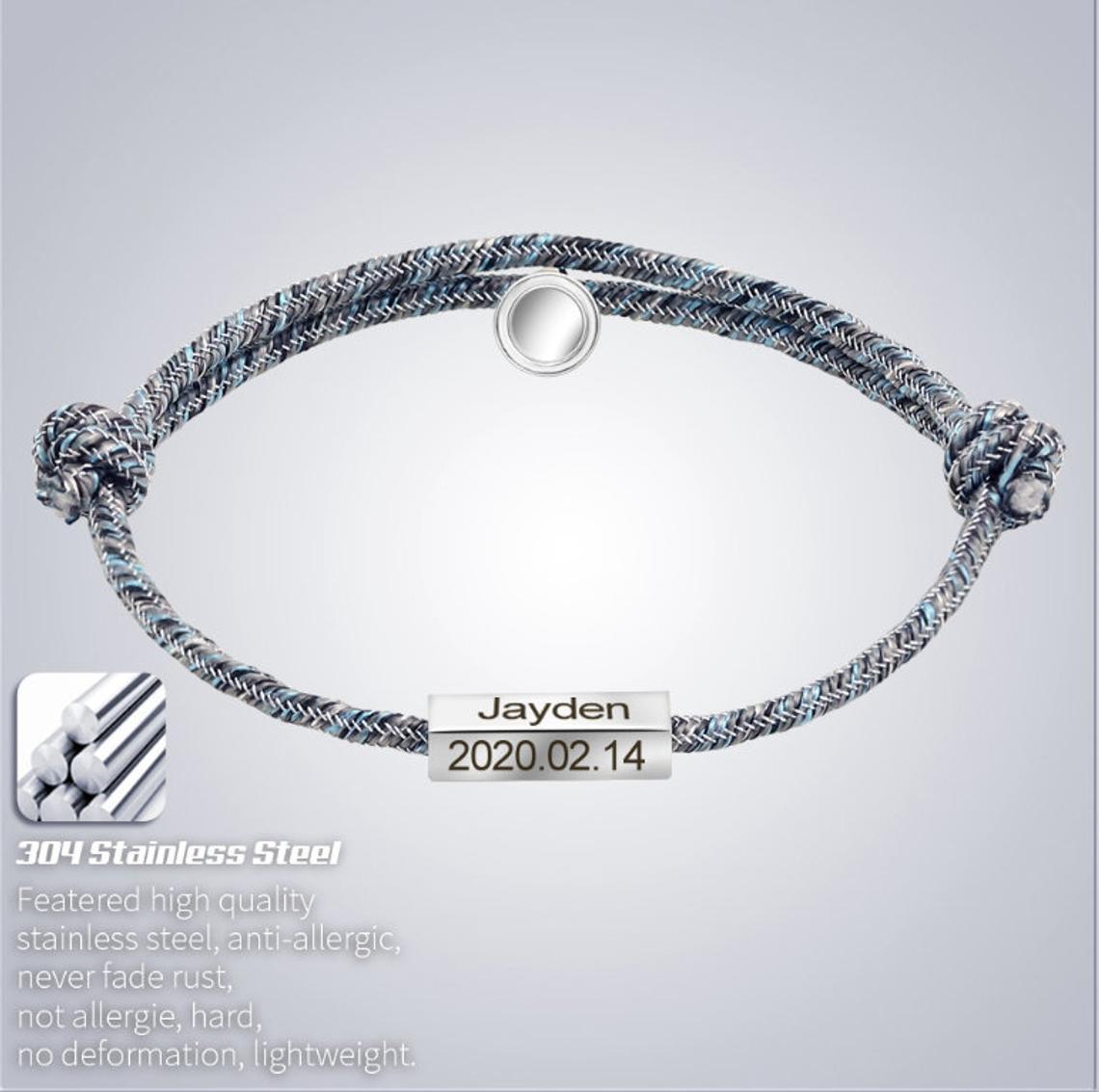 Mother's Day Gift Custom couple magnetic bracelet