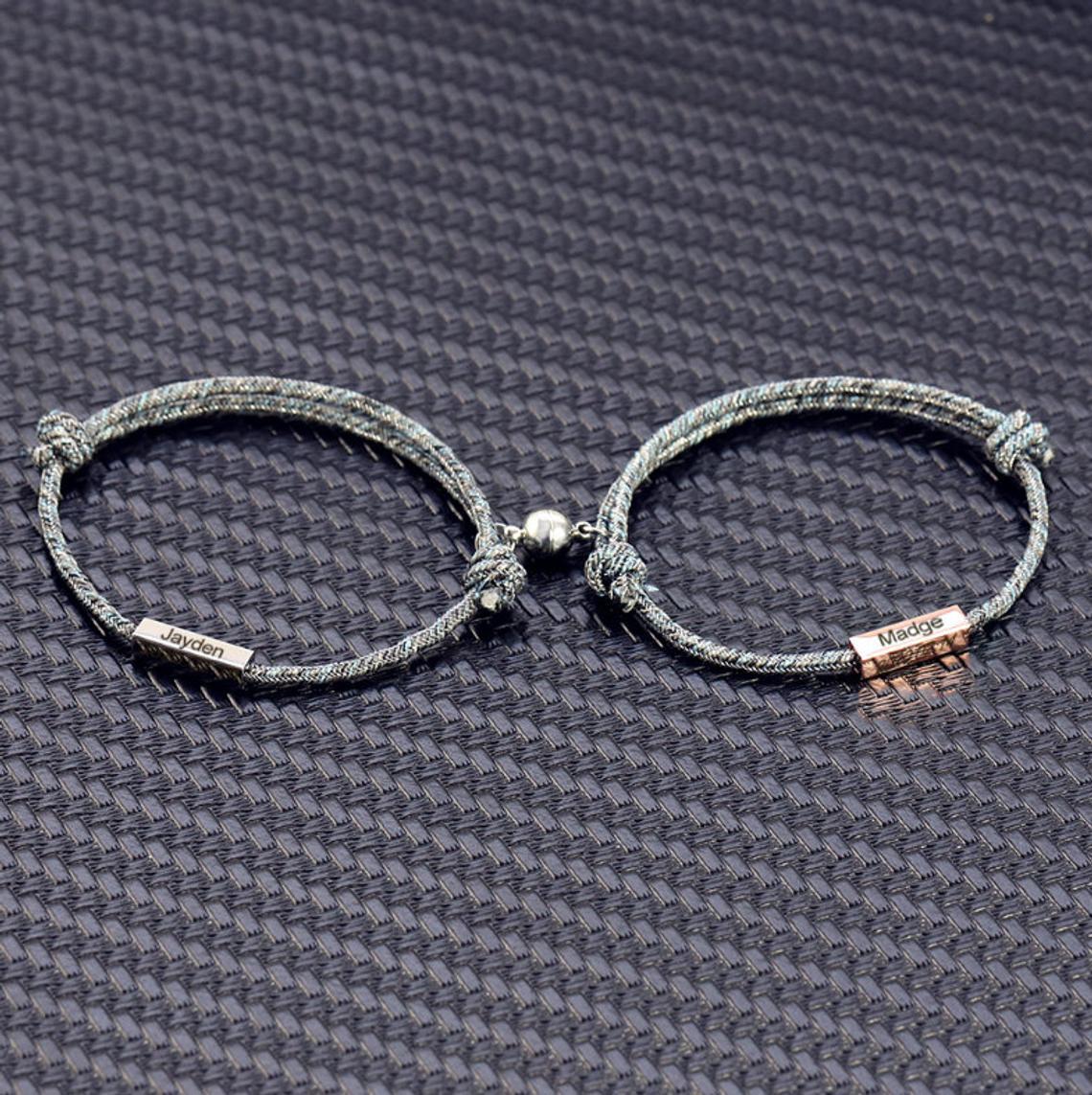 Mother's Day Gift Custom couple magnetic bracelet