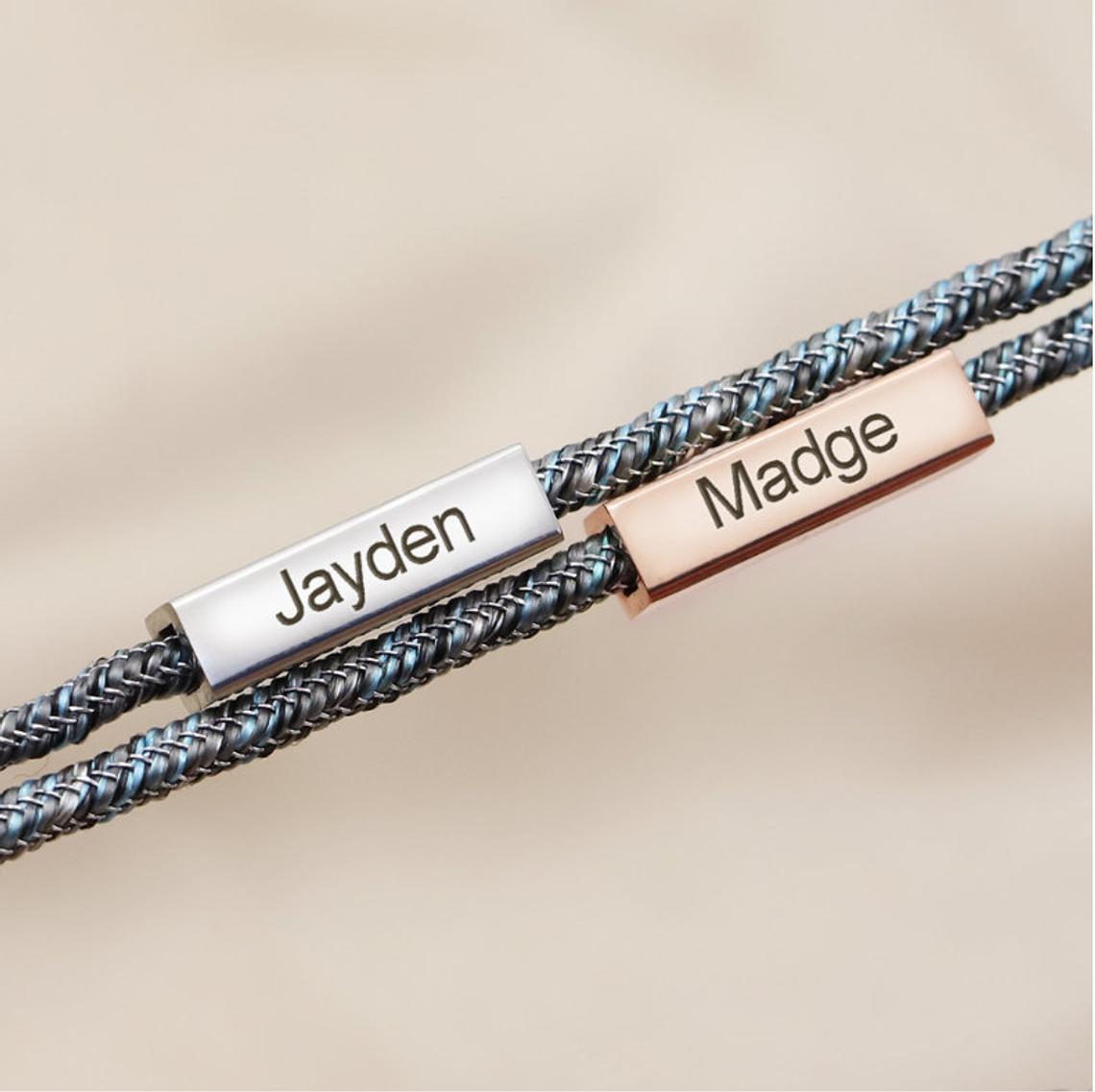 Mother's Day Gift Custom couple magnetic bracelet