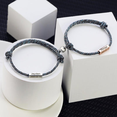 Mother's Day Gift Custom couple magnetic bracelet