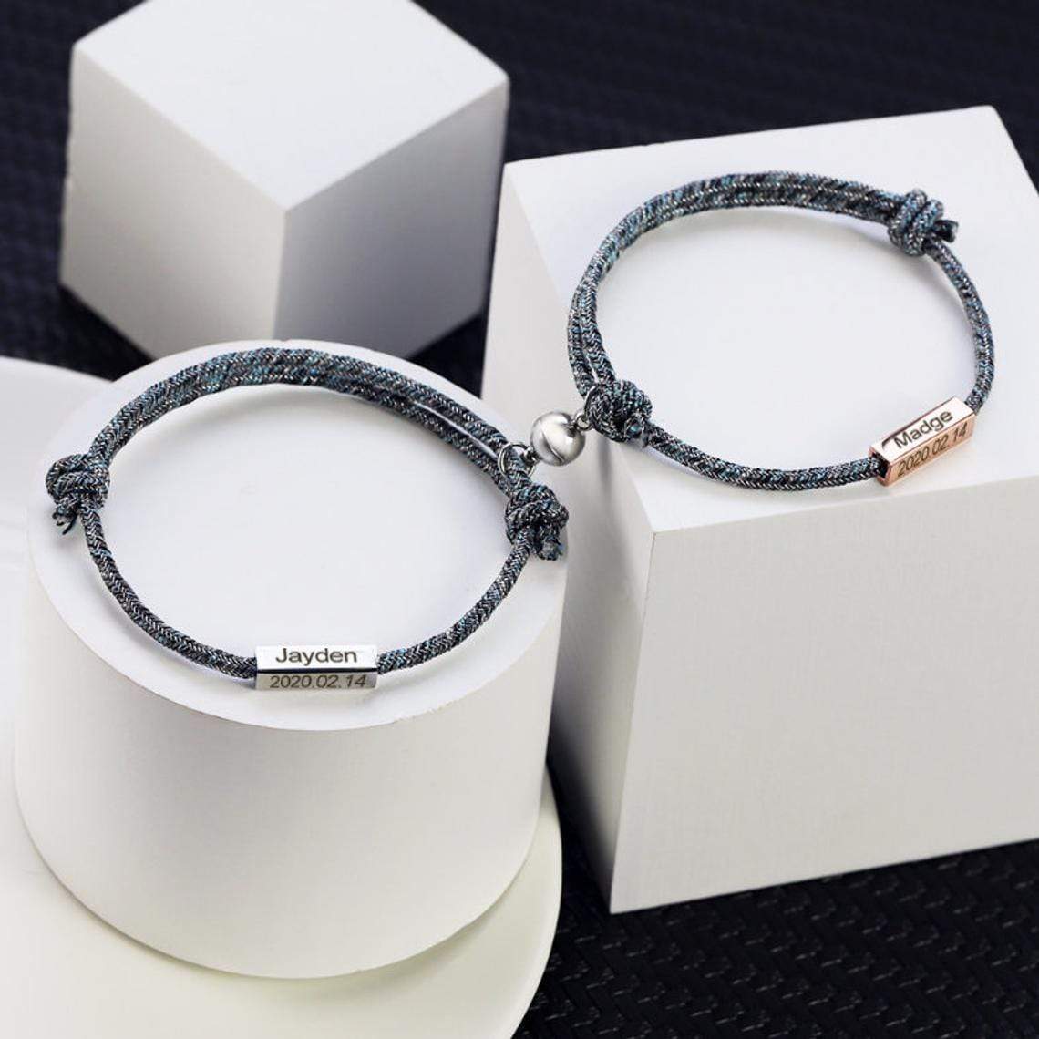 Matching Bracelet Custom couple magnetic bracelet(2 bracelets)