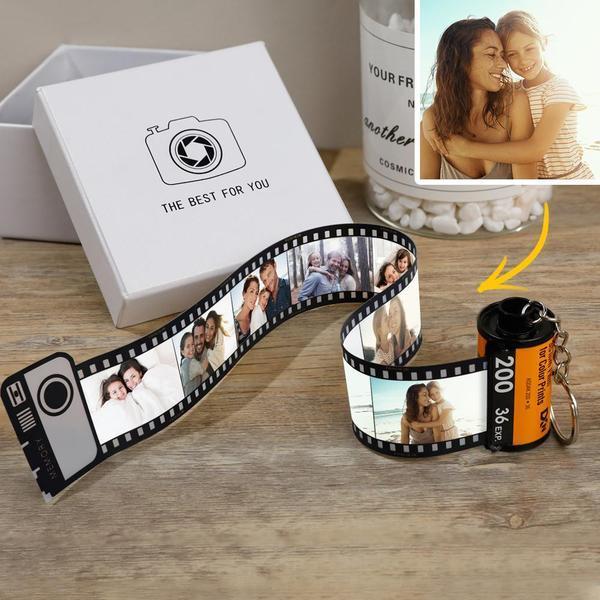 Mother's Day Gift Custom Picture Camera Film Roll Keychain