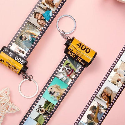 Mother's Day Gift Custom Picture Camera Film Roll Keychain