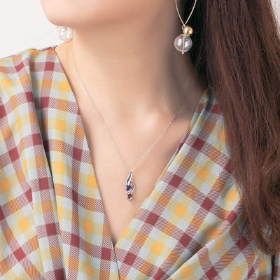 Valentine's Day Gift Personalized Couple Birthstones Infinity Promise Pendant Necklace