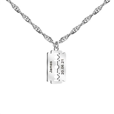 Razor Blade Necklace For Men