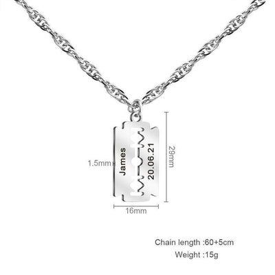 Razor Blade Necklace For Men