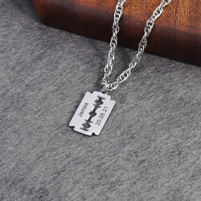 Razor Blade Necklace For Men
