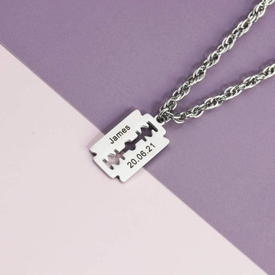 Razor Blade Necklace For Men