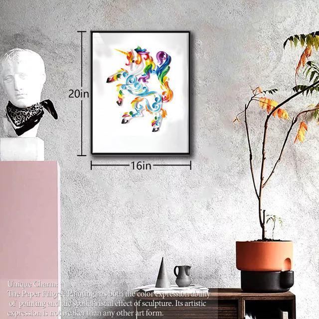 Paper Filigree painting Kit - Unicorn