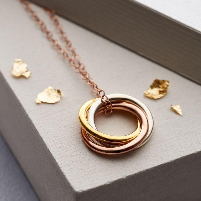 Mother's Day Gift Personalized Mixed Russian Ring Necklace